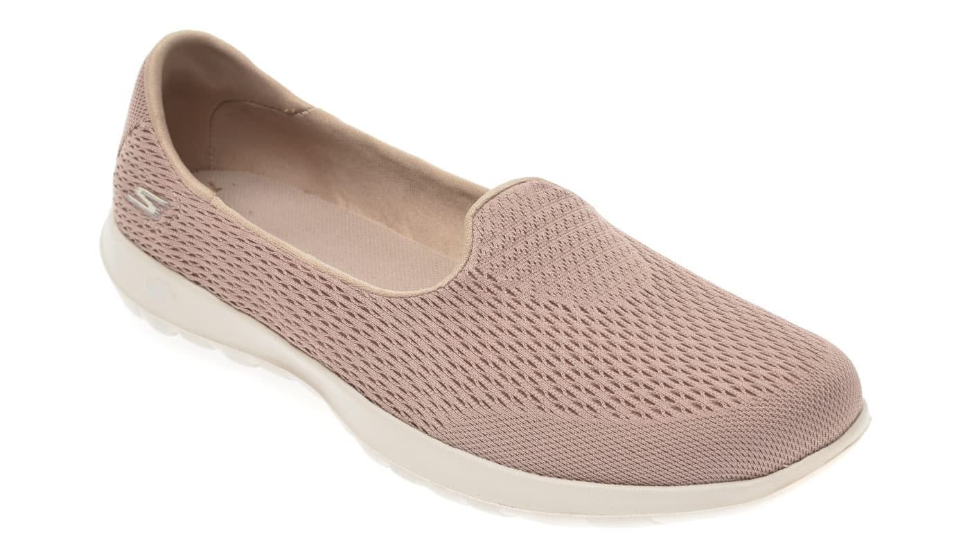 Sandale Skechers Bej Go Walk Smart Din Material Textil Haine Ieftine Skechers Slip On Sneaker Sneakers
