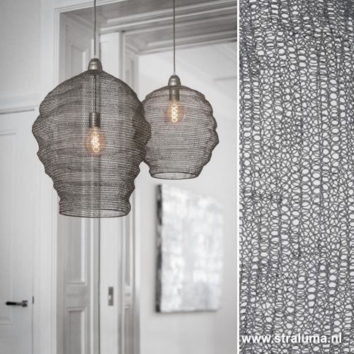 Grijze gaas hanglamp Nikki woonkamer - www.straluma.nl | Light My ... Grijze gaas hanglamp Nikki woonkamer - www.straluma.nl | Light My ...