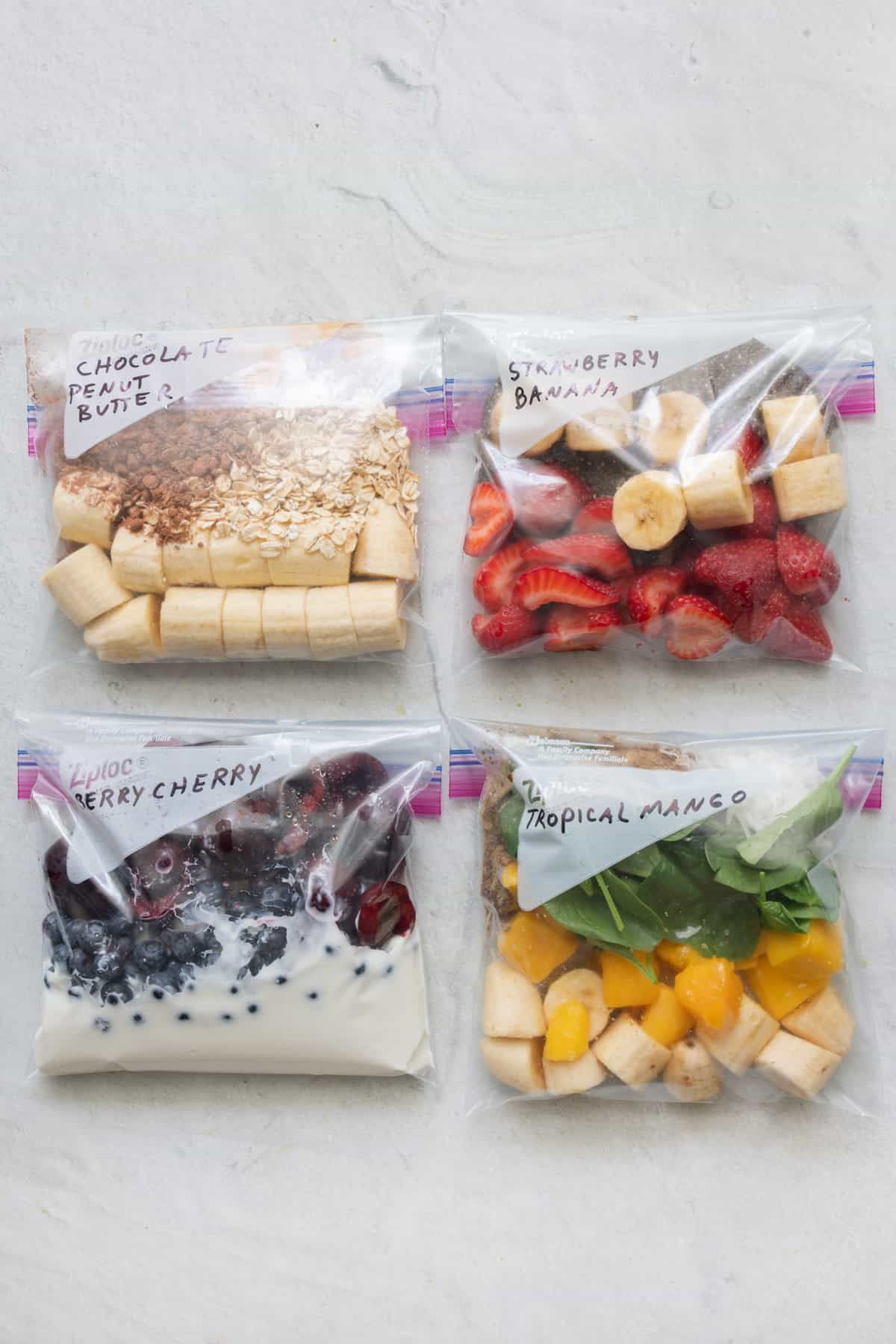 These DIY freezer smoothie packs are easy to make and ready to blend when you are. A great option for morning meal prep! | Smoothie Recipes | Freezer Smoothie Packs | Meal Prep | Breakfast Ideas | Healthy Snack Ideas | Breakfast Meal Prep, Breakfast Recipes, Breakfast Ideas, Clean Breakfast, Breakfast Snacks, Healthy Breakfast, Frozen Smoothie Packs, Smoothie Box, Fruit And Yogurt Parfait