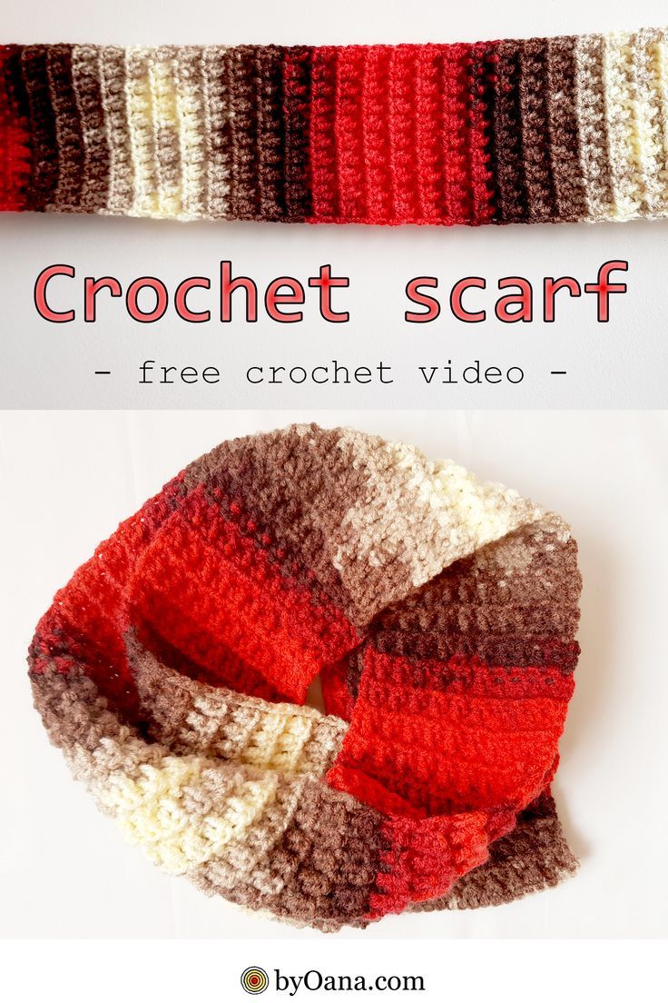 Free crochet pattern, video tutorial, for making this red scarf. This is a very easy pattern, for beginners, and makes the perfect project for autumn season. Diy Scarf, Crochet Scarf, Crochet Hats, Free Crochet Pattern, Crochet Patterns, Fall Projects, Red Scarves, Crochet Videos, Soft Yarn