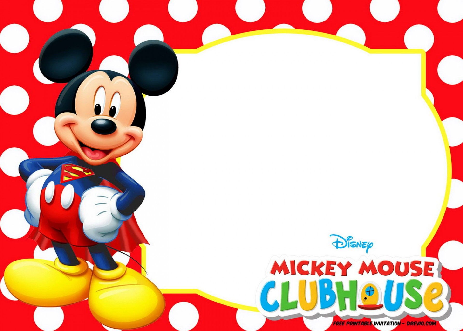 Mickey Mouse Party Invitation Template from i.pinimg.com