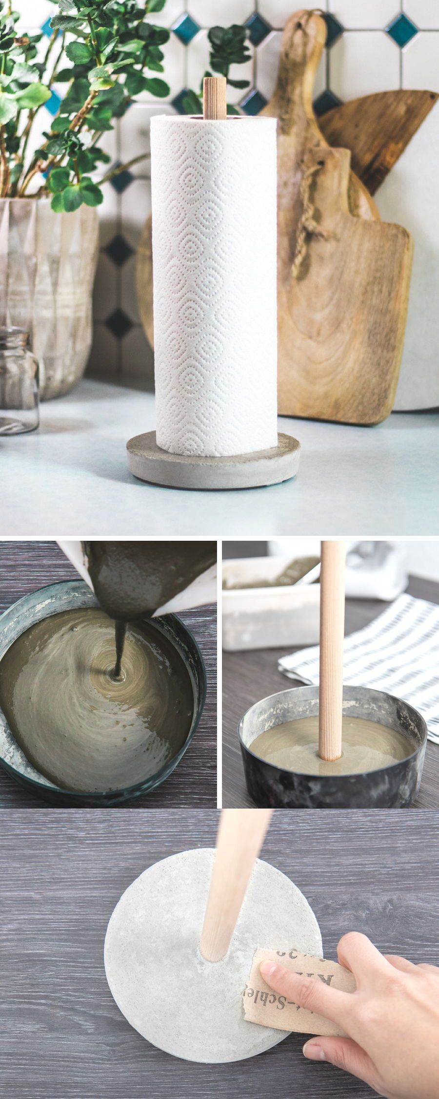 DIY Küchenrollenhalter aus Beton selber machen! Anleitung #diymöbel