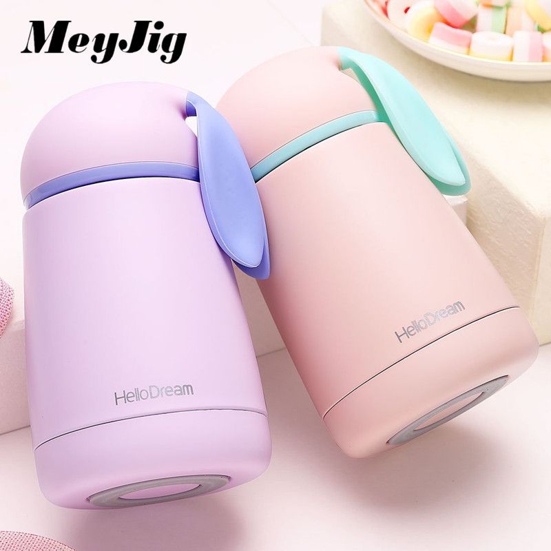 meyjig thermos children cartoon rabbit vacuum flasks 300ml double layer stainless steel mug tea coffee insulation cup termos af mugs thermal flask thermos cup