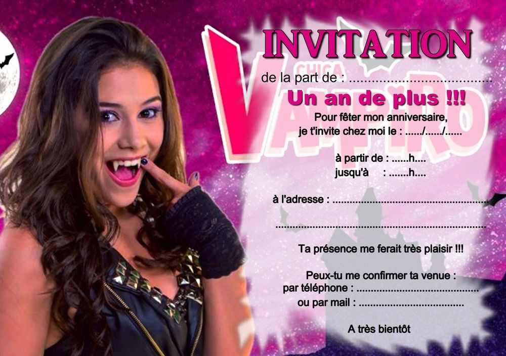 Carte D Invitation Anniversaire Gratuite A Imprimer Chica Vampiro New 5 Ou 12 Cartes Invitation Anniversaire Chica Vampiro Ref Carte D Invitation Anniversaire Gratuite A Imprimer Chica Vampiro New 5 Ou 12 Cartes Invitation Anniversaire Chica Vampiro Ref