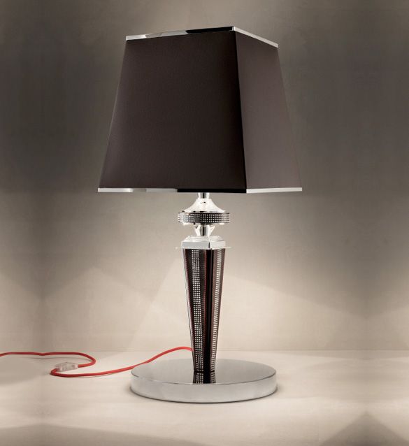 Italian Brown Leather Swarovski Crystal Table Lamp Juliettes Interiors Lamps Juliettes Interiors Lamp Table, Swarovski Crystal Table Lamps
