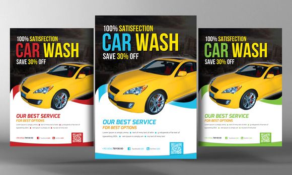 car wash flyer template by business templates on creative market automotive product flyer