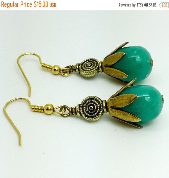 A Personal Favorite From My Etsy Https Listing Br Turquoise Dangle Vintage And Gl Earrings Drop Handcrafted Bohemian