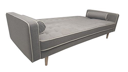 Modern Mid Century Futon Sleeper Sofa With Tufted Linen Fabric And Modern Mid Century Futon Sleeper Sofa