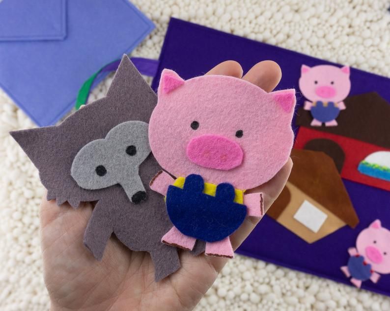 3 Pigs Felt Board or Flannel Board Story for Toddler Preschool Etsy 3 Pigs Felt Board or Flannel Board Story for Toddler Preschool Etsy