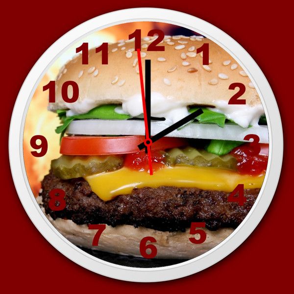 Küchenuhr Küche Wanduhr Burger Quarzuhr lautlos - wanduhr für küche Küchenuhr Küche Wanduhr Burger Quarzuhr lautlos - wanduhr für küche