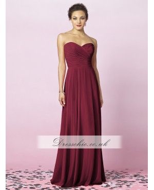 Burgundy Chiffon Long Bridesmaid Dress With Full Skirt Anderson Burgundy Chiffon Long Bridesmaid Dress With Full Skirt