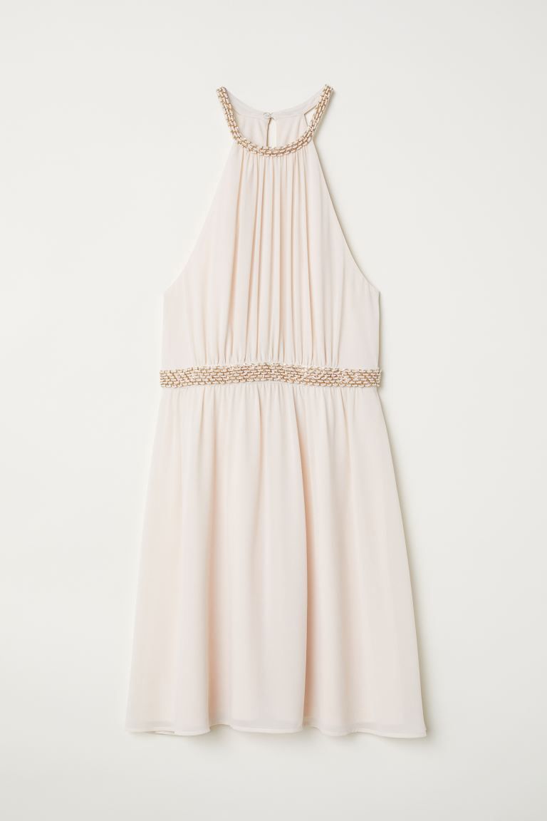Kısa Elbise - Açık bej - KADIN | H&M TR Dia Casual, Short Dresses, Womens Dresses, Halterneck Dress, Jeans For Sale, Hm Dress, Circle Skirt, Light Beige, Dream Dress