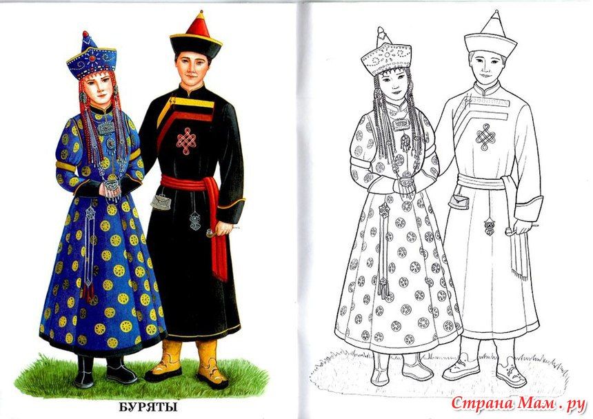 мужской народный костюм раскраска
