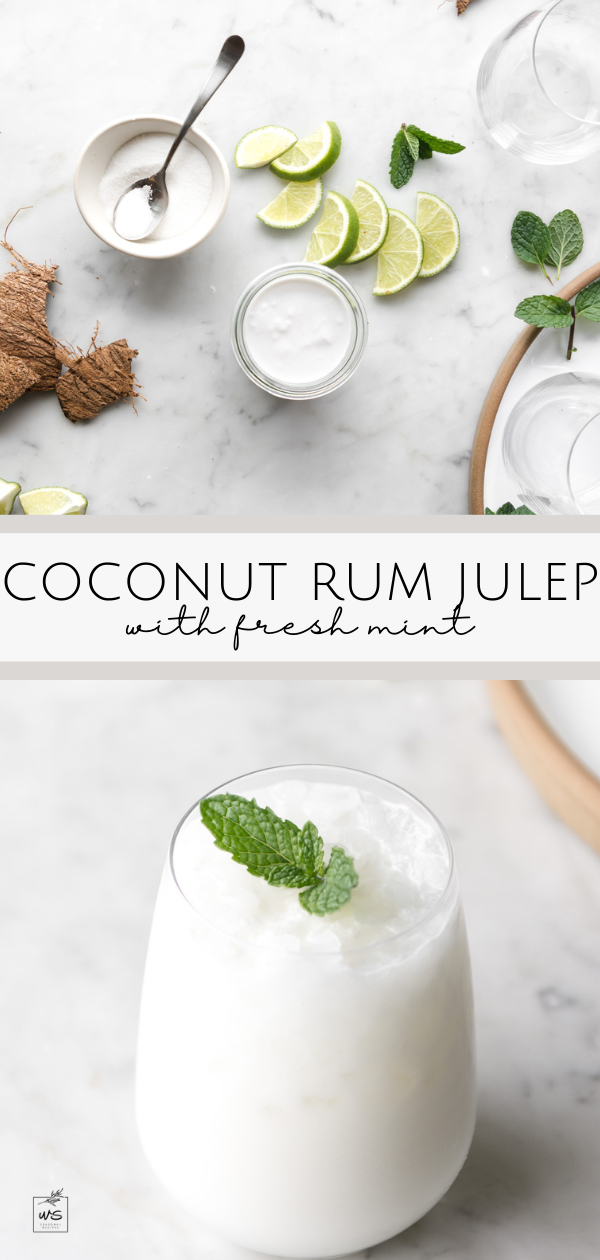 This coconut milk rum julep with fresh mint cocktail recipe is simultaneously creamy and light, zesty and rich. Mix up luscious coconut milk, lime, rum, and fresh mint, pour them over crushed ice, and enjoy this summer season. #cocktail #rum #summerdrink Coconut Drinks Alcohol, Coconut Milk Cocktail, Mint Cocktail Recipe, Coconut Milk Drink, Rum Alcohol, Mint Julep Recipe, Rum Cocktail Recipes