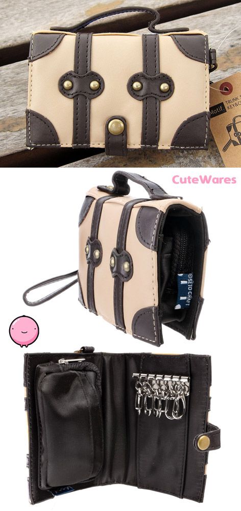 Japan Seto-Craft Motif Beige Color Trunk Shape Key & Coin Case
