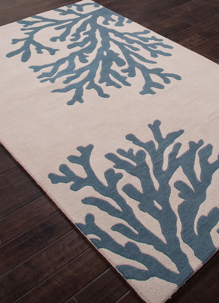 Coastal Seaside Bough Silver Birch Indian Teal Hand Tufted Rug Coastal Seaside Bough Silver Birch Indian Teal Hand Tufted Rug Beach Decor