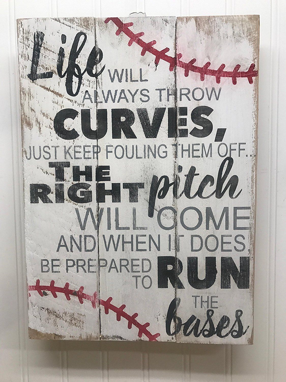 PotteLove Life Will Throw Curves Baseball Quote Reclaimed Wood Pallet Sign Home Decor 14x18 *** To view further for this item, visit the image link. (Note:Amazon affiliate link) #homedecor Baseball Coach Gifts, Baseball Signs, Baseball Crafts, Baseball Decor, Baseball Party, Uk Baseball, Baseball Season, Baseball Games, Quotes