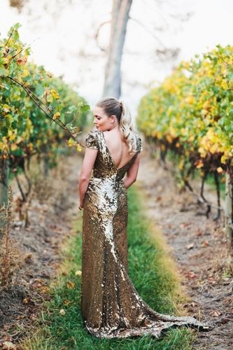 Gold Sequin Wedding Dress