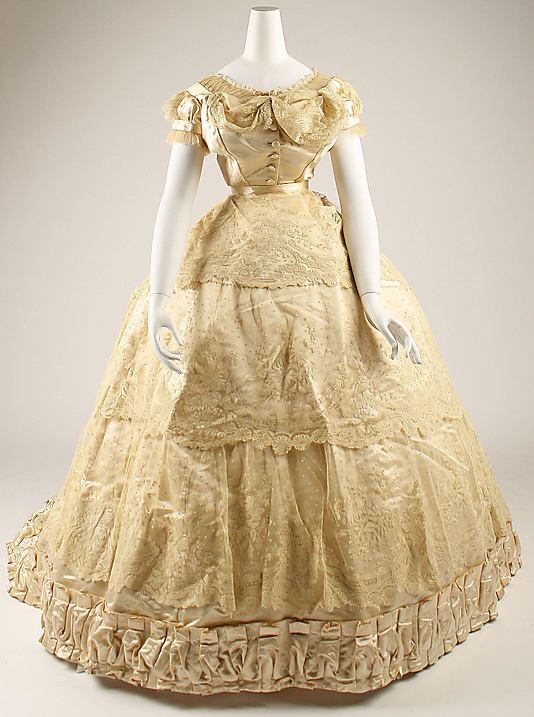 Wedding Dress Made By Mon. Vignon French c.1866 (Front View