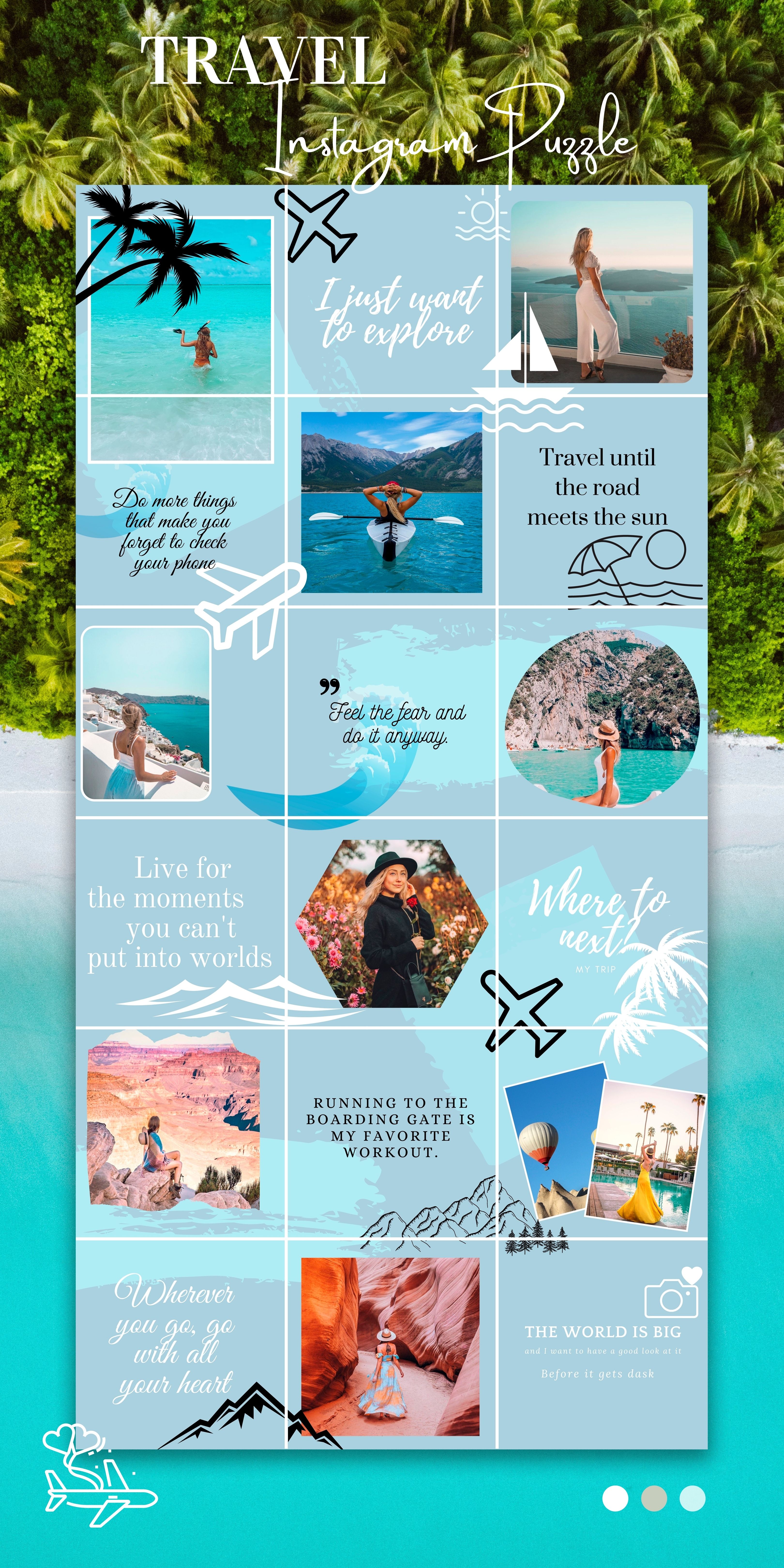 Blue Instagram Puzzle Feed Canva, Instagram for Tr Blue Instagram Puzzle Feed Canva, Instagram for Tr