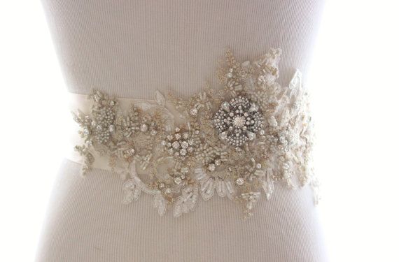 Bridal Sash Bridal Belt Wedding Belt Rhinestone Sash Champagne