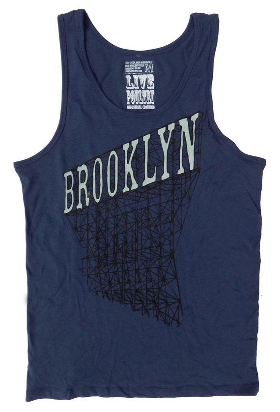 NAVY TANK TOP SILK SCREEN