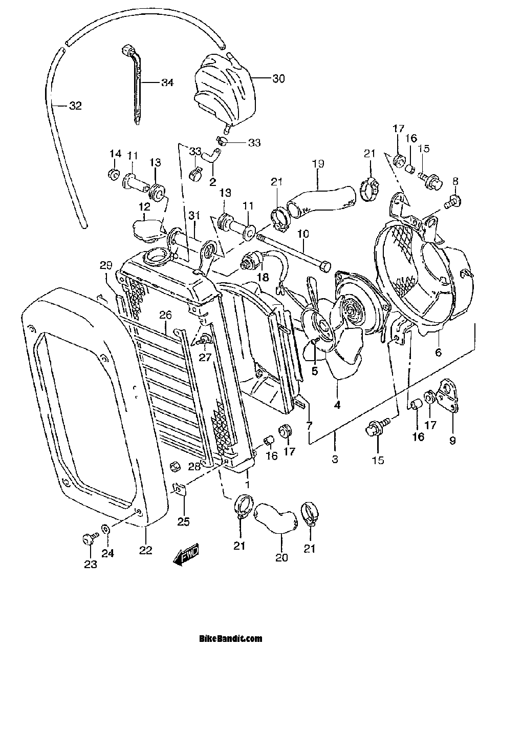 2000 Suzuki VS800GL Intruder RADIATOR Parts - Best OEM RADIATOR Parts Diagram for 2000 VS800GL Intruder