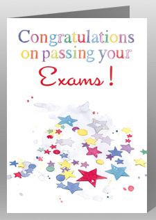 CONGRATULATIONS ON YOUR EXAM RESULTS CARD GCSE A LEVEL WELL DONE PASSED STUDY