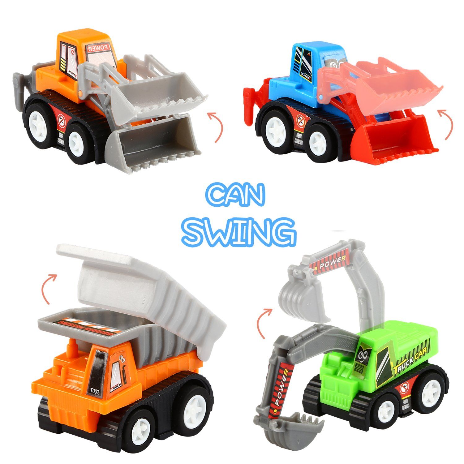 Play Construction Engineering Vehicle Pull Back Car 12 Pcs Mini Truck Toy Set