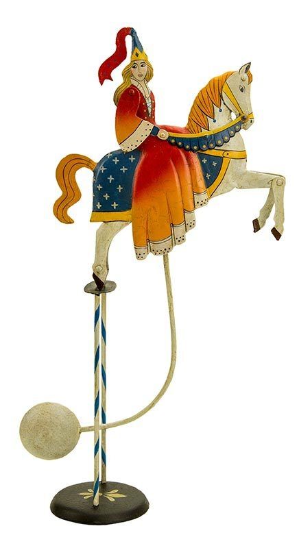 Medieval Princess Sky Hook Royal Figure Teeter Totter 20" Tin Balance Toy Medieval Princess Sky Hook Royal Figure Teeter Totter 20" Tin Balance Toy
