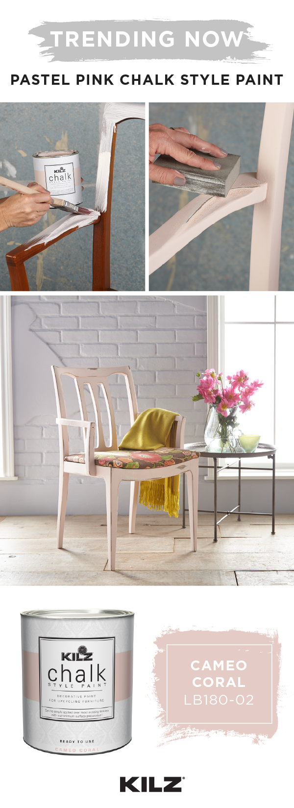 Paint Inspiration And Idea Gallery Kilz We Re Seeing Pastel Pink Paint Take Over The Interior Design E Luckily Kilz Chalk Style In Cameo C Can Help You Make Most Of This
