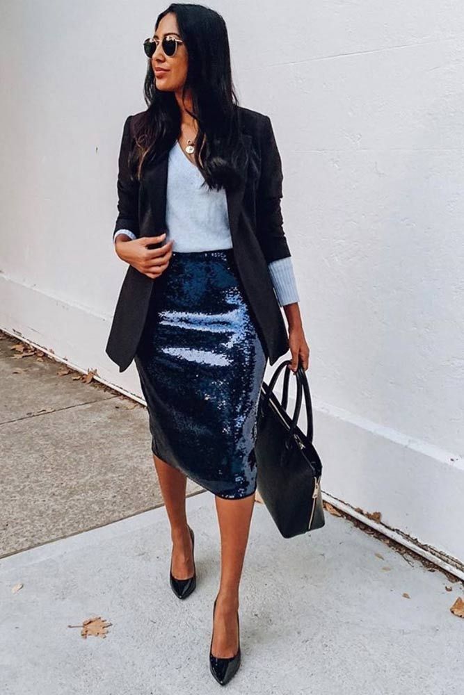 Black Blazer With Sequin Pencil Skirt Outfit #businessattireforyoungwomen Black Blazer With Sequin Pencil Skirt Outfit #sequinskirt ★ Fashionable and chic business attire for young women to keep it classy and stylish no matter the work or interview you are headed to. #businessattire #businessoutfit #workoutfit #outfit #outfitideas #fashion #style #womensbusinessattire Black Blazer With Sequin Pencil Skirt Outfit #businessattireforyoungwomen Black Blazer With Sequin Pencil Skirt Outfit #se #businessattireforyoungwomen
