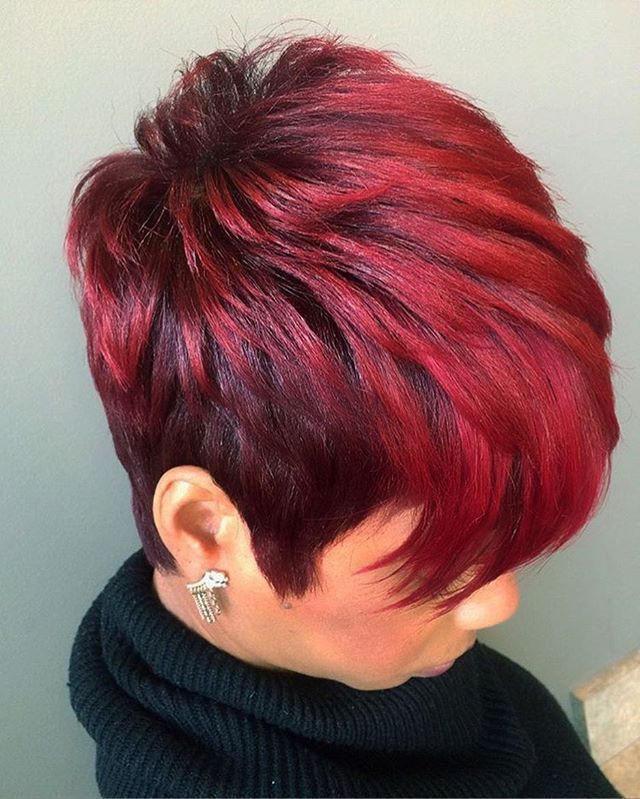 In love with this #haircolor on this #pixie ✂ ️styled by #detroitstylist @t...