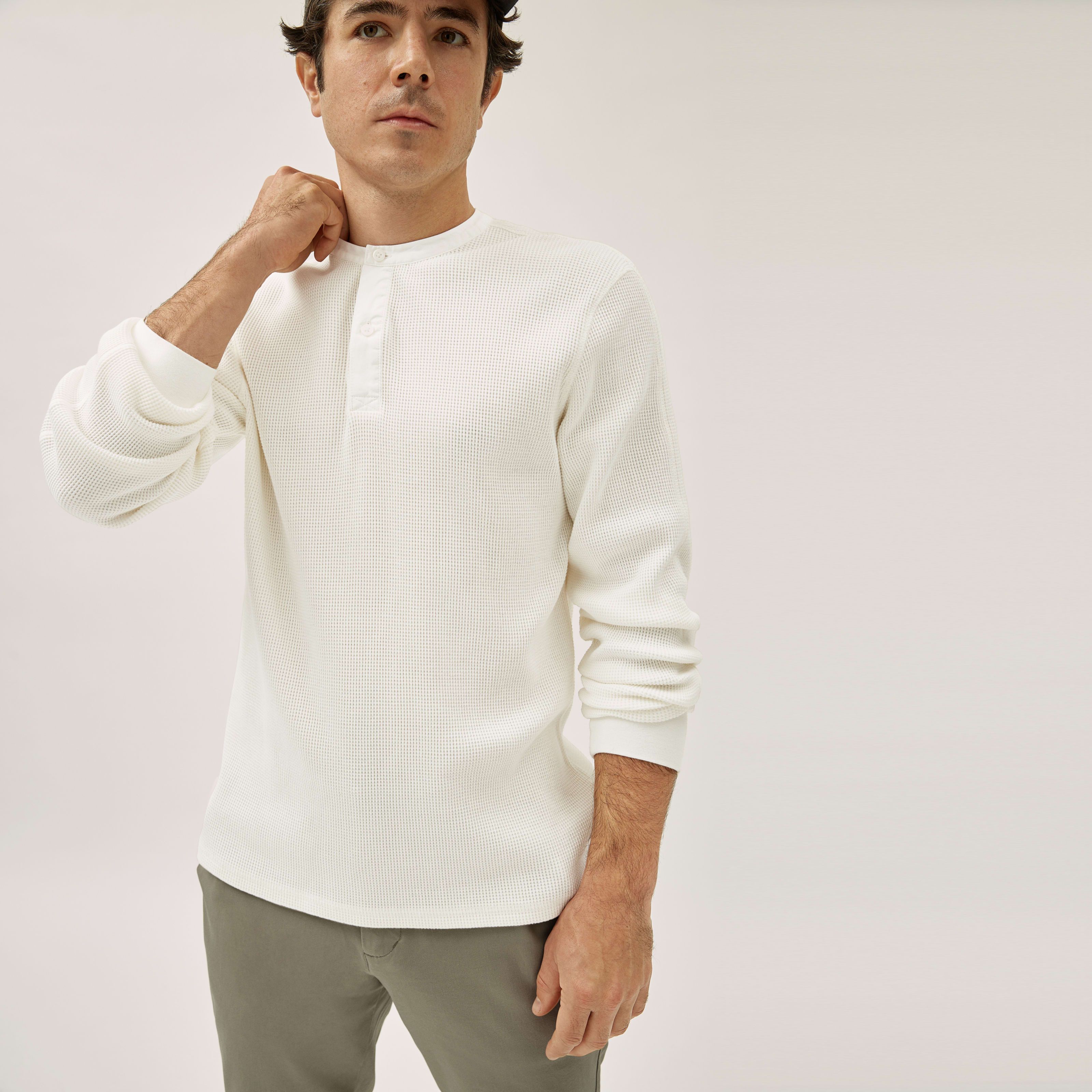 A new winter essential. This soft cotton waffle knit is warm and
