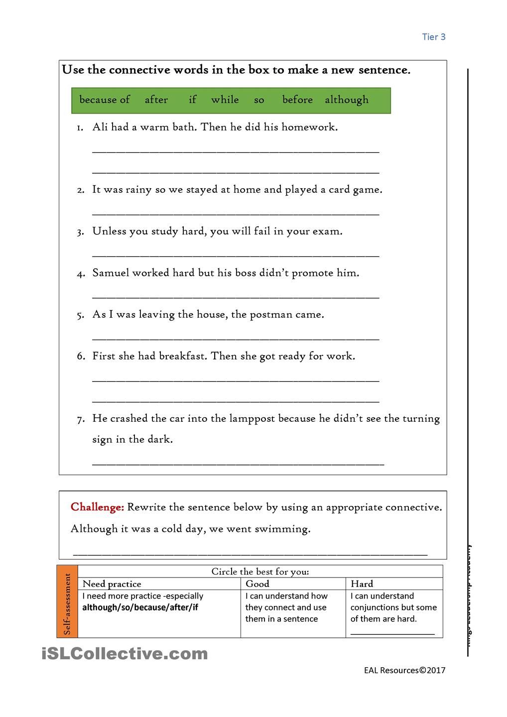 Identifying Conjunctions Worksheet 5th Grade
