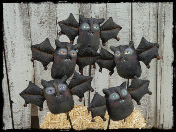 Black Bat Ornaments Primitive Halloween Folk Art Halloween ... Black Bat Ornaments Primitive Halloween Folk Art Halloween ...