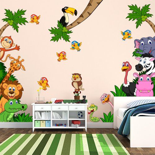Adesivo murale per bambini wall art cameretta safari decorazione ... Wall stickers per bambini