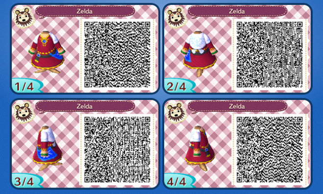 Animal Crossing New Leaf Skyward Sword Zelda Outfit Qr Codes