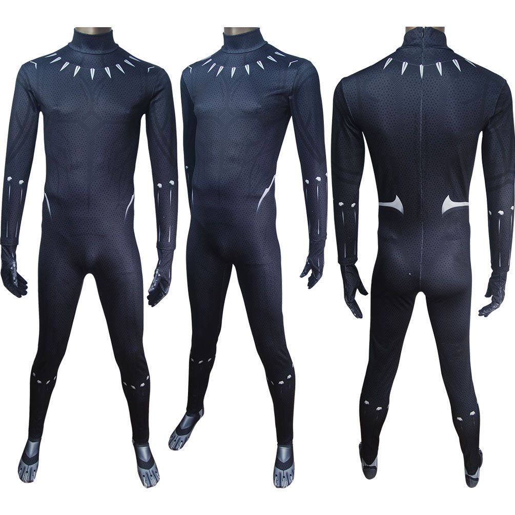 2018 Movie Black Panther Costume Superhero Cosplay Black Panther Zentai Jumpsuit