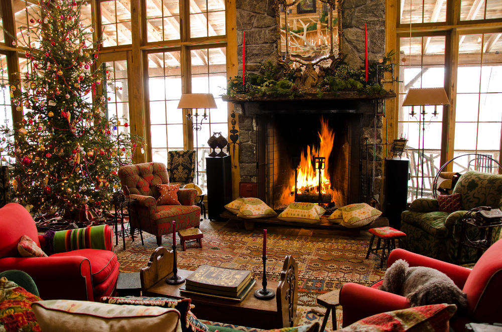 christma decor living room