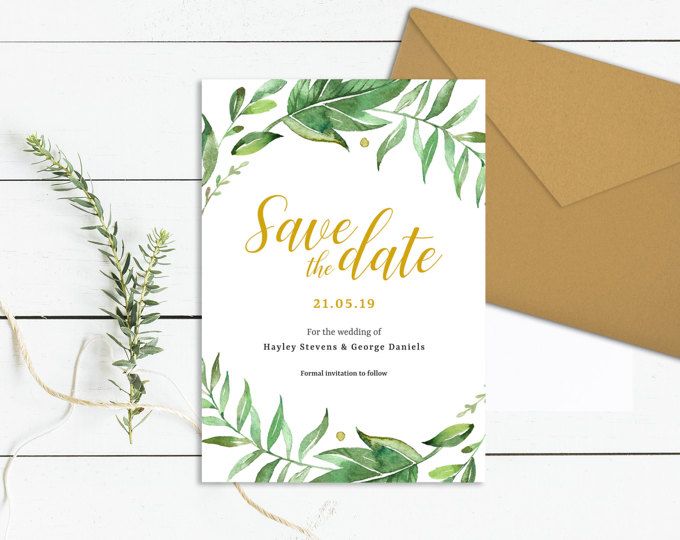 greenery save the date template download printable save the date save the date cards templates