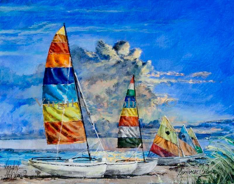 Sailboat Art Summer Colors Print From The Original Oil Etsy Sailboat Art Original Oil Painting Sailboat Painting