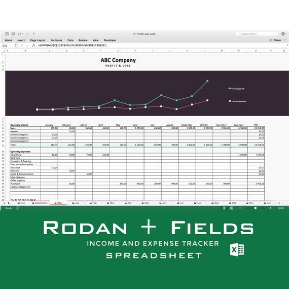 Rodan + Fields Income and expense tracker, Monthly Cash Flow - business cash flow spreadsheet Rodan + Fields Income and expense tracker, Monthly Cash Flow - business cash flow spreadsheet