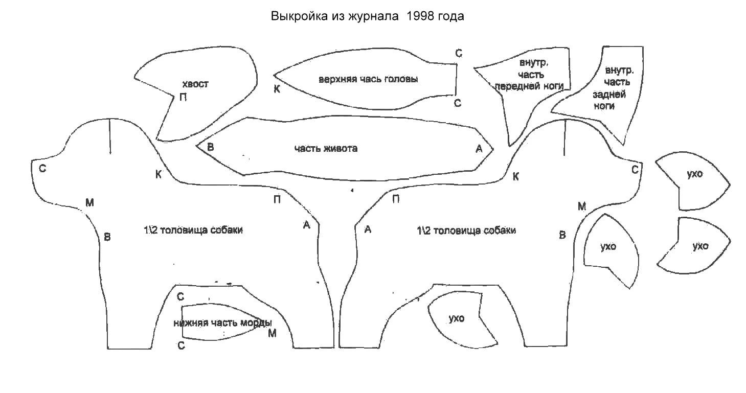 Выкройка собаки хаски