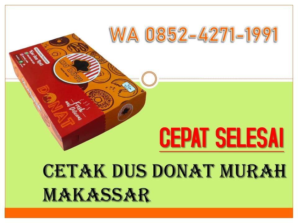 KLIK https://wa.me/6285242711991. Cetak Dus Donat Murah Makassar, Percetakan Dus Makassar, Percetakan Dus Kue Terdekat Makassar, Percetakan Dus Martabak Makassar, Percetakan Dus Makanan Makassar, Percetakan Dus Kemasan Makassar. . Percetakan Ikhwan Makassar Jalan Abdullah Daeng Sirua No.15 A Makassar (Dekat RS Sandi Karsa) https://maps.app.goo.gl/Qeo1thYUPsDDiamLA . Kami melayani cetak berbagai jenis kemasan (dus, plastik, paper bag, stiker, dll) dengan kualitas terbaik dan terjangkau. Makassar