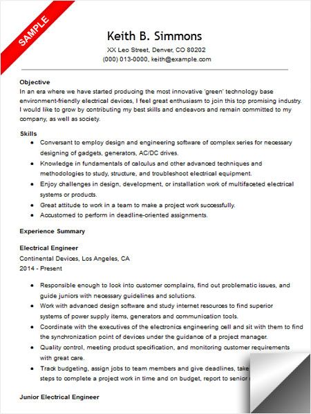 Electrical Engineer Resume Sample resume and job research