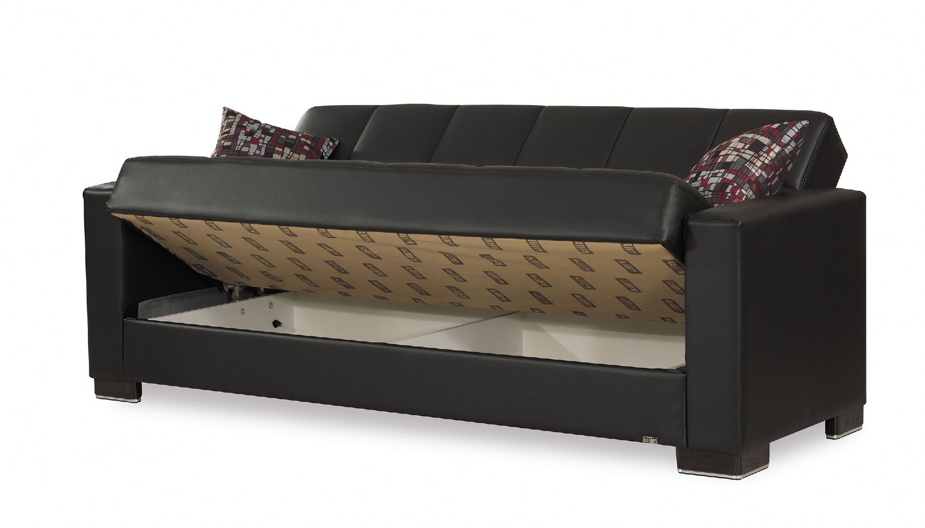 Armada Black Pu Sofa In 2020 Bed With Storage Leather Armada Black Pu Sofa In 2020 Bed