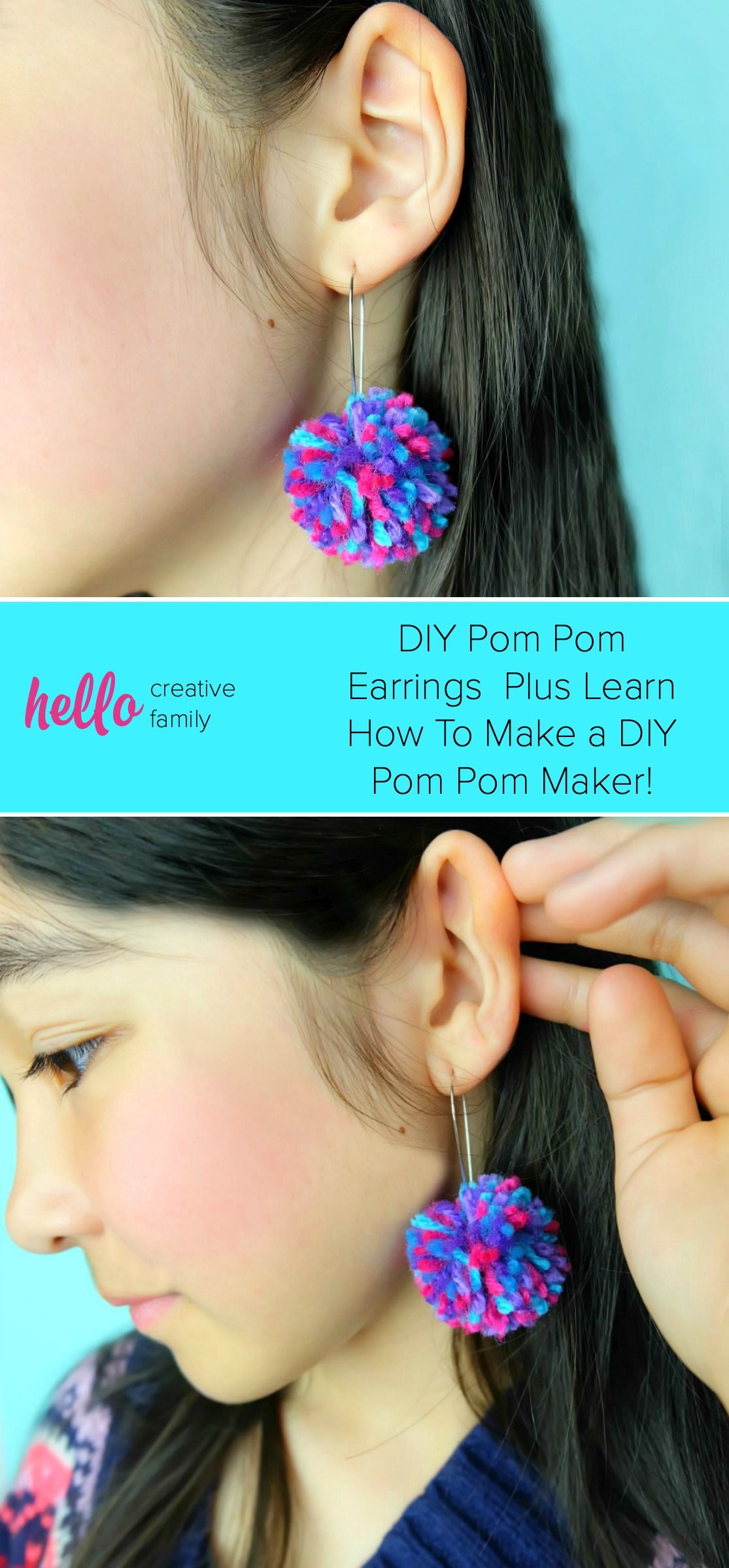 DIY Pom Pom Earrings + Learn How To Make a DIY Pom Pom Maker!