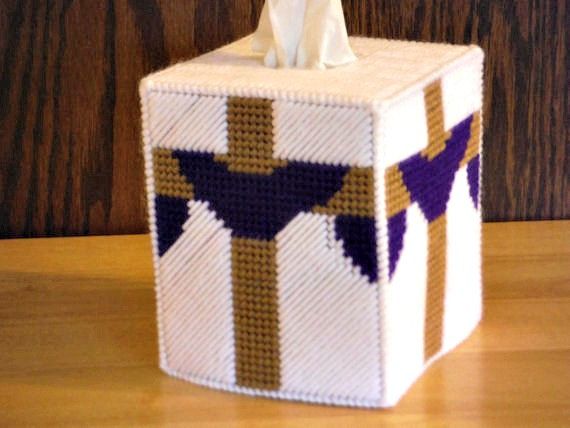 Easter Cross Plastic Canvas Tissue Box Cover, Easter Gift, He is Risen Easter Cross Plastic Canvas Tissue Box Cover, Easter Gift, He is Risen