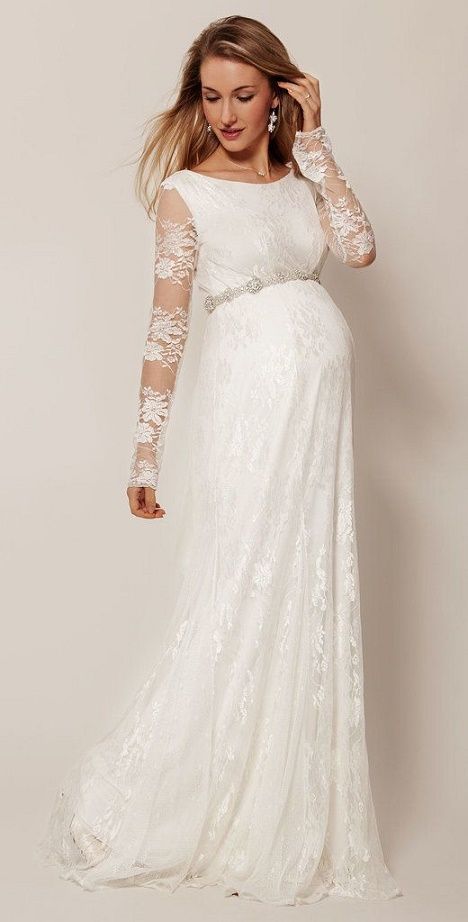 deslumbrantes vestidos de novia para mujeres embarazadas <3